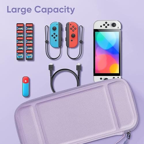 Fintie Carrying Case for Nintendo Switch OLED Model 2021/Switch 2017, [Shockproof] Hard Shell Protective Cover Travel Bag with 10 Game Card Slots & Inner Pocket thumbnail 8