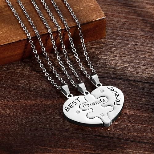OIDEA Stainless Steel Friendship Best Friends Forever Messages Puzzle Necklaces for Mother's Day Gifts,with Chains Included thumbnail 8