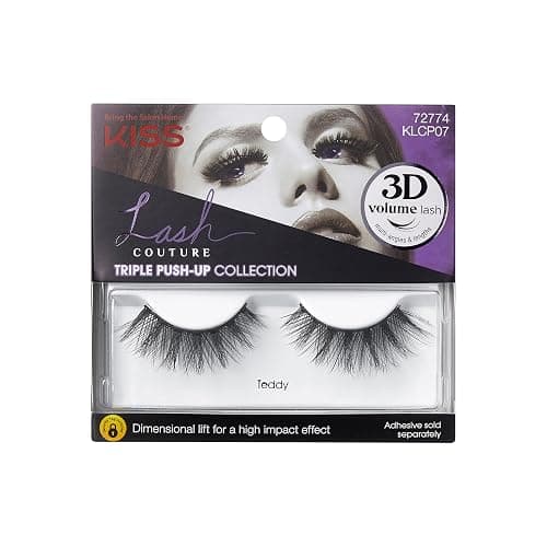 KISS Triple Push-Up, False Eyelashes, 'Teddy', 12mm, Includes 1 Pair Of Lash, Easy to Apply, Reusable Lash Clusters thumbnail 7