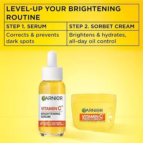 Garnier Vitamin C* Fresh & Bright Hydrating Sorbet Cream, 4% Vitamin C* & Niacinamide, Ultra Fresh & Light, For Dull, Uneven Skin, Cruelty Free International & Vegan - 85ml​ thumbnail 7