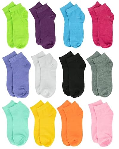 Gelante 12-Pair Women's Ankle Socks, Colorful Comfortable Lightweight Breathable Athletic thumbnail 2