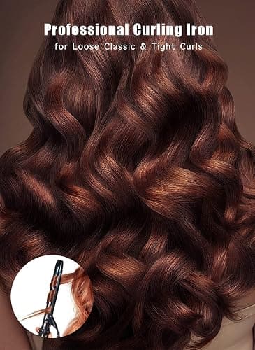 Lanvier 1 Inch Extra Long Hair Curling Iron with Ceramic Tourmaline Barrel, Professional Hair Curler up to 450°F with Dual Voltage for Worldwild Use, Hair Waving Style Tool for Girls&Women–Black thumbnail 6