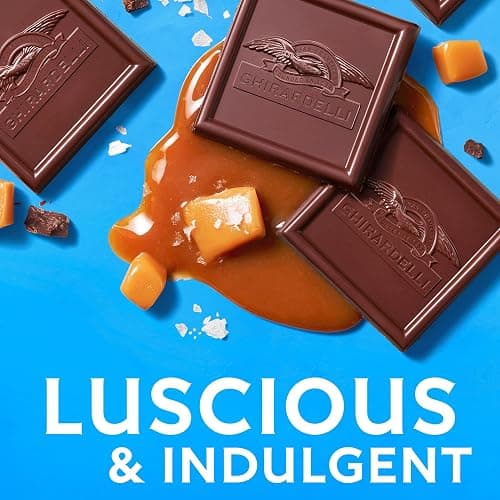 GHIRARDELLI Dark Chocolate SEA SALT CARAMEL SQUARES , 5.32 oz Bag thumbnail 5