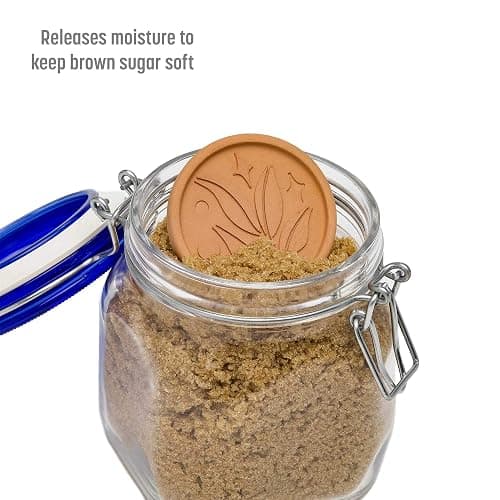 Goodful Brown Sugar Saver and Softener Disc with Elegant Leaf Design, Multiple Uses for Food Storage Containers, Reusable and Food Safe, Terracotta, 2 Pack thumbnail 6