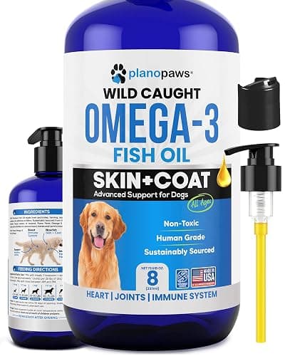 Omega 3 Fish Oil for Dogs - Better Than Salmon Oil - Dog Fish Oil Supplement to Reduce Shedding & Itching - Supports Joints, Brain, and Heart Health - Skin and Coat Supplement - Liquid Fish Oil - Image 1