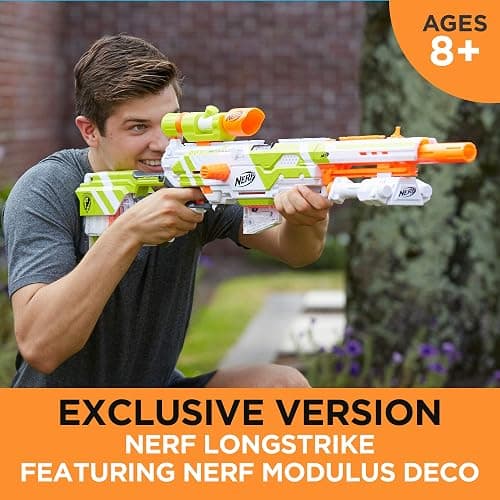 NERF Longstrike Modulus Toy Blaster with Barrel Extension, Bipod, Scopes, 18 Elite Darts & 3 Six-Clips (Amazon Exclusive) - Standard thumbnail 3