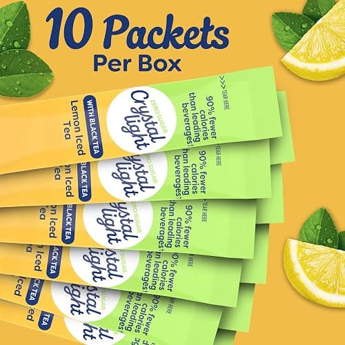 Crystal Light Lemon Iced Tea Naturally Flavored with other natural flavor Powdered Drink Mix, 120 ct Pack, 12 Boxes of 10 On-the-Go-Packets thumbnail 6