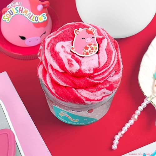 Original Squishmallows Calynda The Cow Premium Cloud Slime, Strawberry Scent, 8 oz. Jar Storage Container with Figurine Topper, Rubber Charm, Goodie Bags Stuffers, Kids Party Favors, Sensory Toys thumbnail 2