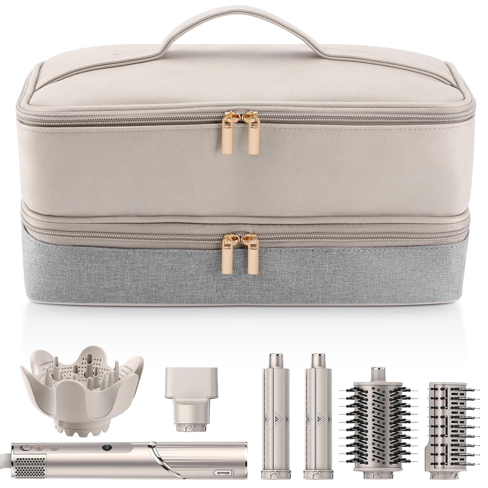 Travel Carrying Case for Hair Dryer Shark Flexstyle Dyson Airwrap Brush Double-Layer Hair Accessories Tools Storage Bag for Revlon Hairdryer Styler Organizer - Image 1
