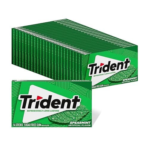 Trident Spearmint Sugar-Free Chewing Gum, Bulk, 24 Packs of 14 Pieces (336 Total Pieces) - Image 1