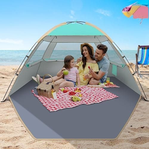 Gorich Beach Tent Sun Shelter for 3/4/6/8/10 Person with UPF 50＋ UV Protection, Lightweight & Easy Setup Beach Shade Canopy, Portable Beach Shade Tent Beach Cabana thumbnail 7