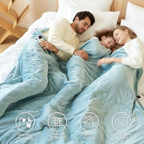 EHEYCIGA Heated Throw - Heating Blanket with 9 Levels & 10 Hr Auto Off, Soft Cozy Sherpa Blanket, 50 x 60 Inches thumbnail 3