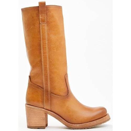 GRPCCJZ Mid Calf Banana Boots for Women Chunky Block Heel Knee High Boots Pull on Round Toe Riding Boots Dressy Fall Winter Boots thumbnail 2