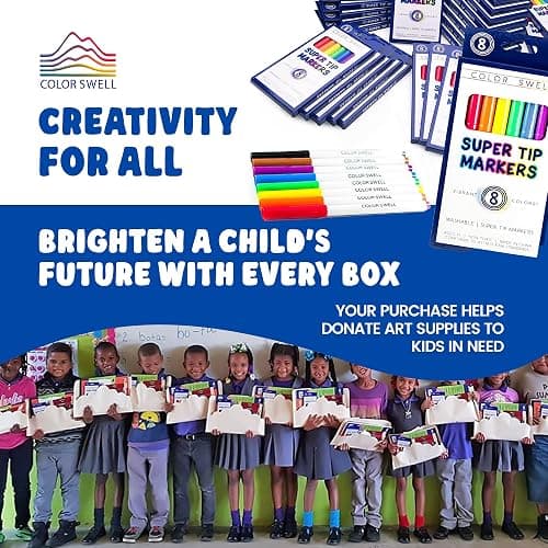 Color Swell Washable Bulk Markers Pack 36 Boxes of 8 Vibrant Colors Each (288 Total Super Tip Markers) for Classrooms, Parties, Donations, Home thumbnail 7