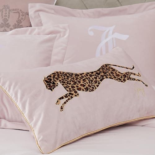 Juicy Couture Reversible Velvet Cheetah Pillow, 14" x 24" Decorative Pillow, Pink Blush thumbnail 6