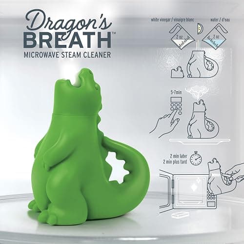 Genuine Fred DRAGON'S BREATH Microwave Steam Cleaner, BPA-Free Silicone Dragon Design, Easy to Use, Reduces Cleaning Time, Dishwasher Safe, Fun and Effective Kitchen Gadget thumbnail 2