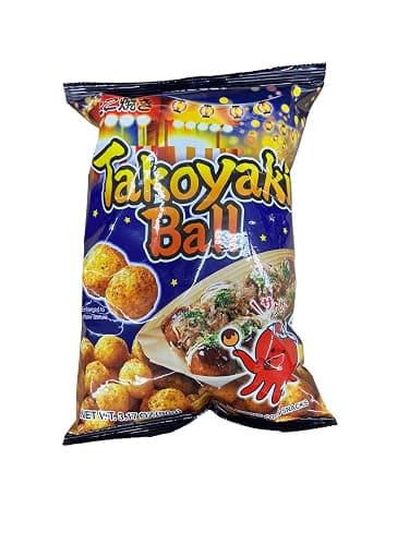 Calbee Takoyaki Ball. Snack. Takoyaki Flavor. Crispy. Savory. Japanese. Delicious – 3.17 Oz (pack of 4) - Image 1