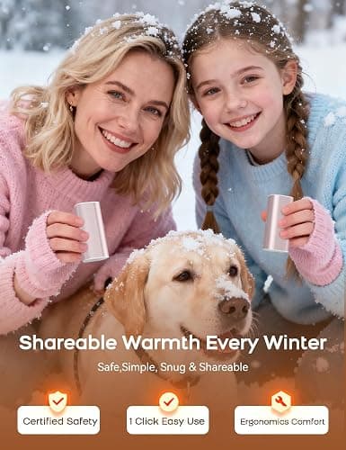 RORRY Hand Warmers Rechargeable 2 Pack, 10000mAh 360° Heating Magnetic Electric Hand Warmer, 24Hrs Warmth Portable Reusable Pocket Heater for Camping Hunting Gifts for Men Women thumbnail 4