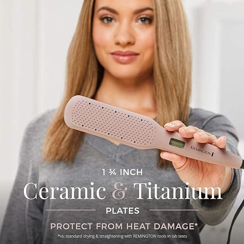 Remington Wet2Straight Hair Straightener / Flat Iron, 450°F Salon High Heat, 1 3/4" Inch plates, Mauve thumbnail 7