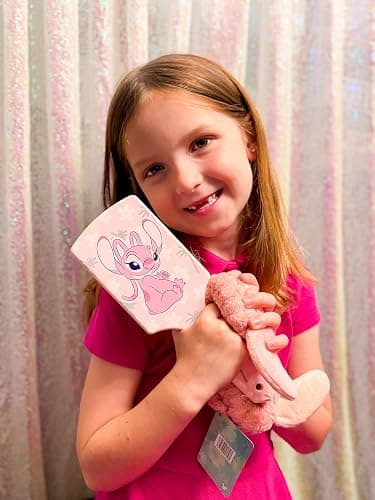 LUV HER Kids Disney Hair Brush & Spa Headband Set for Girls - Features Angel from Lilo and Stitch - Fun Grooming Kit for Detangling Styling - Soft & Stretchy One Size, Ages 3+ thumbnail 9