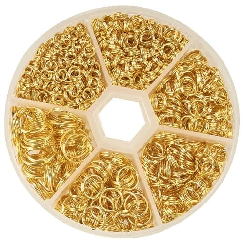 PandaHall Elite 1 Box Split Rings Jump Ring 4-10mm Gold Color for Jewelry Making - Image 1