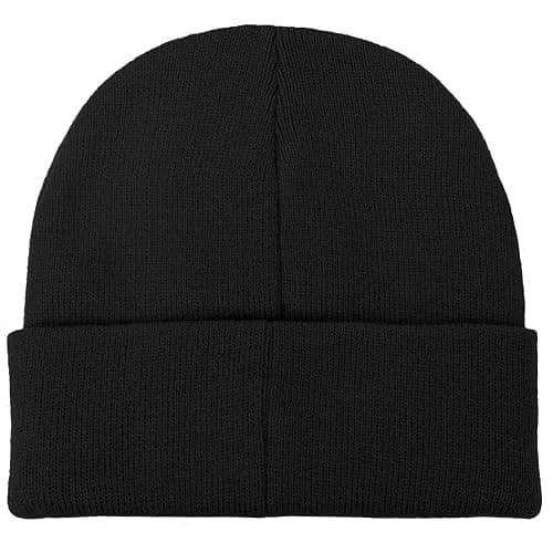 Batman Property of Arkham Asylum Unisex Rectangle Leather Patch Knit Beanie with Folded Cuff, Black thumbnail 5