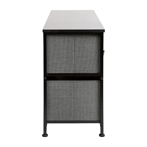 EMMA + OLIVER 5 Drawer Storage Chest with Black Wood Top & Dark Gray Fabric Pull Drawers thumbnail 6