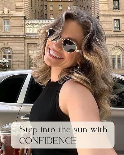 FURTALK Retro Oval Sunglasses Womens UV400 Protection Trendy Sun Glasses Sunnies Shades FT8219 thumbnail 3