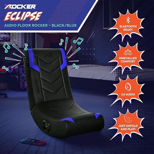 X Rocker Video Gaming Floor Rocker Chair, Built-in Audio, Foldable, for Gamers, Bedroom, or Game Room for Boys, Girls, Teens 5-17, Gifts for Gamers thumbnail 8