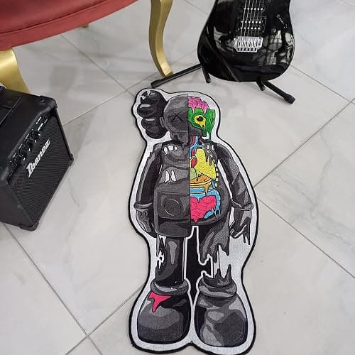 Rugendary Popular Unique Design Hypebeast Rug Decorative Sneakerhead Nonslip Shaped Carpet Street Art Fashion Streetwear Mat for Sneaker Room Flat Surface 1.3x3 ft thumbnail 4