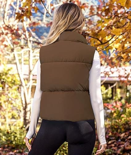 MEROKEETY Puffer Vest Women 2025 Fall Winter Sleeveless Jackets Lightweight Warm Stand Collar Quilted Zip Up Coat thumbnail 4