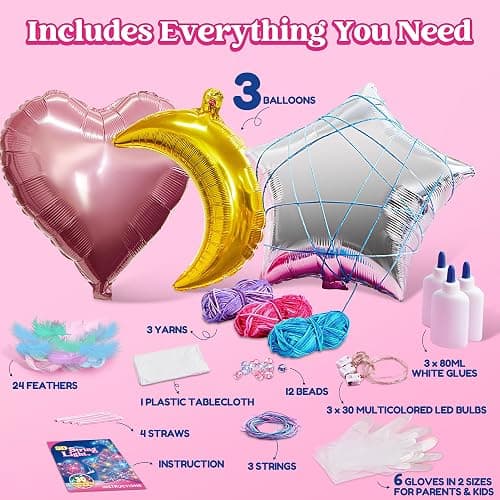 Klever Kits 3D String Art Kit for Kids, Light Up String Light Toy with 30 Multi-Colored LED Bulbs, Arts and Crafts Set, Birthday Gifts for Girls and Boys Ages 8+ thumbnail 3