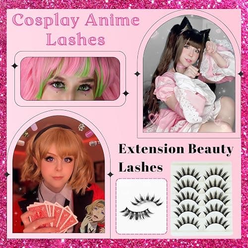 5 Pairs Cosplay Manga Lashes 3D Little Devil Spiky Eyelash Cute Doll Anime Lashes Japanese Style Makeup Eyelashes Natural Look Halloween Lash Beauty Extension Tools thumbnail 5