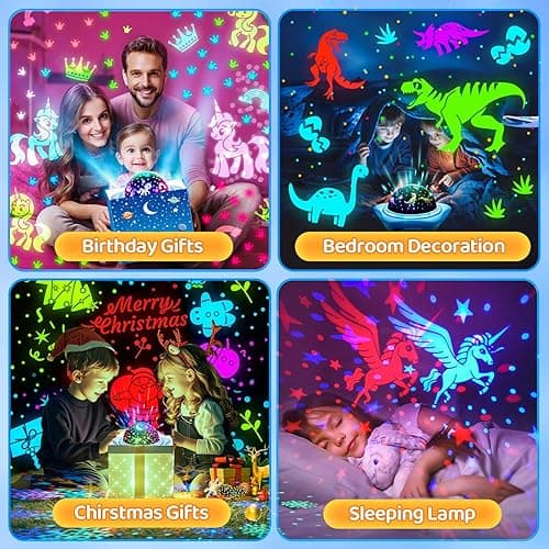 One Fire Night Light for Kids Gifts, 6 Films+78 Lighting Modes Ceiling Star Projector, Rechargeable Night Light Projector, 360°Rotating Star Lights for Bedroom Decor, Sensory Toys for Baby Boy Gifts - Blue thumbnail 7