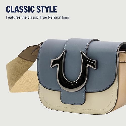 True Religion Women's Crossbody Bag, Mini Flap Adjustable Shoulder Handbag Purse with Horseshoe Logo thumbnail 4