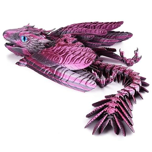 Guwewu Feathered Wyvern Dragon, 3D Printed Dragon, Articulated Dragon, Fidget Dragon, 3D Printed Toys, Desktop Pet (Stellarscale) - Stellarscale