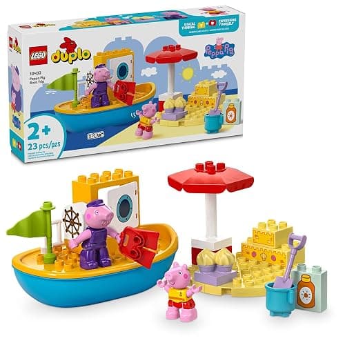LEGO DUPLO Peppa Pig Boat Trip Bath Toy, Building Block Learning Set for Preschool Kids with 2 Peppa Pig Figures Included, Water Toy Gift Idea for Toddlers Ages 2 and Up, 10432 - Image 1