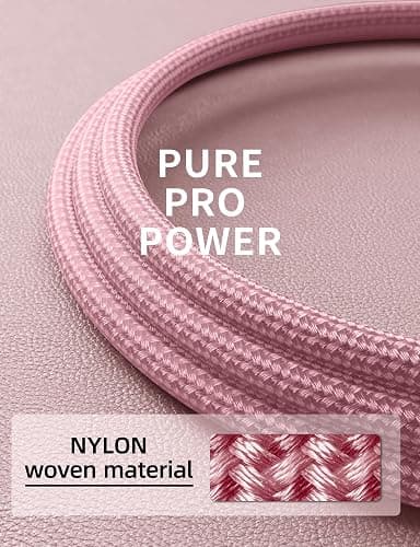 iPhone 16 USB C Cable Fast Charging [2 Pack, 6FT], USB A to USB C Charger Cord, Upgraded Extra Durable Braided USBC Cable Compatible with iPhone 17 16 15 Pro Max, LG and More-Pink thumbnail 7