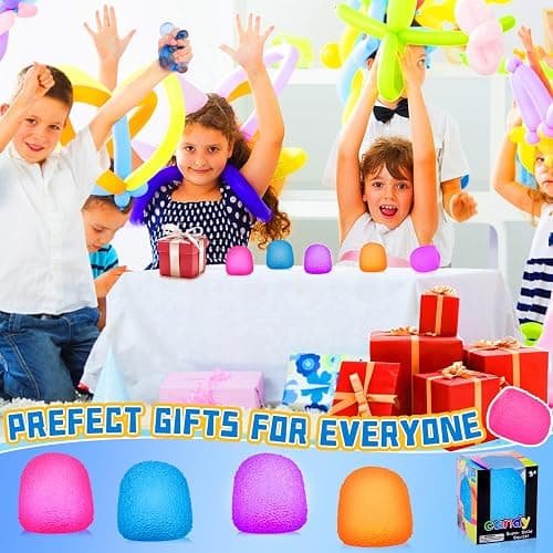 4Pcs Textured Stress Balls for Autism, Squishy Doh Fidget Toys, Sensory Squeeze Hand Exercise Stress Ball Toys for Adults & Kids, Relax, Anxiety, Fidget, Tension and Stress thumbnail 7