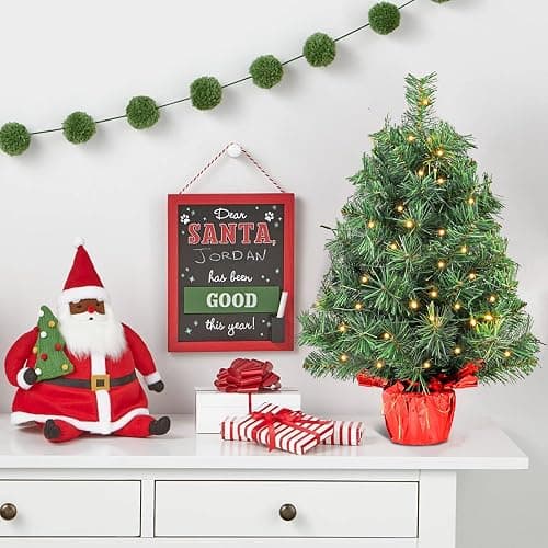 Santanelo 2ft Pre-lit Artificial Mini Christmas Tree,Small Xmas Pine Tree with 50 Lights, Tabletop Christmas Tree Battery Operated Green Xmas Tree for Tabletop thumbnail 6