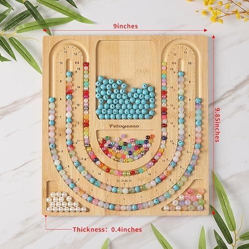 Petoysoso Bamboo Bead Board for Jewelry Making - Necklace and Bracelet Beading Board - Jewelry Making Supplies thumbnail 4