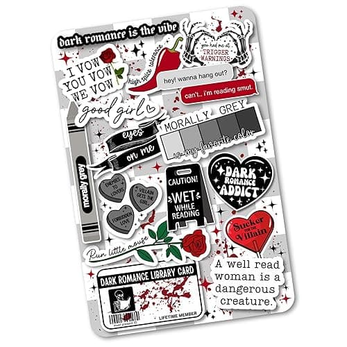 Kindle Insert for Clear Cover | Gothic Bookish Decor | Kindle Cardstock Insert | Booktok Smut Stickers Case Insert | Dark Romance Book Gifts (Kindle 11th Generation PAPERWHITE 6.8") - Kindle 11th Generation PAPERWHITE 6.8"
