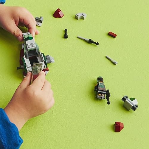 LEGO Star Wars Boba Fett's Starship Microfighter 75344, Building Toy Vehicle with Adjustable Wings and Flick Shooters, The Mandalorian Set for Kids thumbnail 3