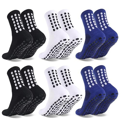 Barrlves 6 Pairs Grip Soccer Socks Colorful Non Slip Sports Football Basketball Hospital Yoga Socks for Men Women - Image 1