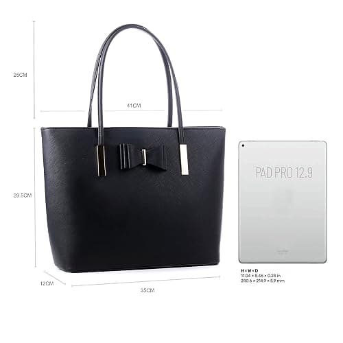 WEDMAY Large Handbags for Women, Tote Bags for Women with Zip, School Handbag for Girls, Women's Laptop Tote Bag, Ladies Fashion Simple Shoulder Shopper Designer Bags thumbnail 2