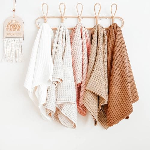 Konssy Waffle Baby Blanket - Soft & Cozy Nursery Swaddle Blanket, Lightweight Toddler Throw for Boys & Girls, Ideal for Wrapping (Oat) thumbnail 5