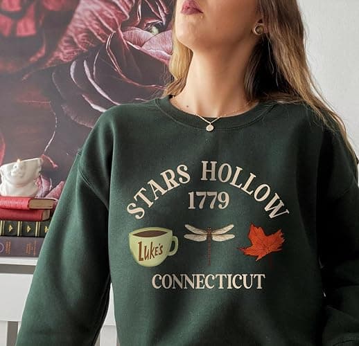 Stars Hollow Connecticut Crewneck Sweatshirt - Fall Vibe Sweater for Fans thumbnail 4