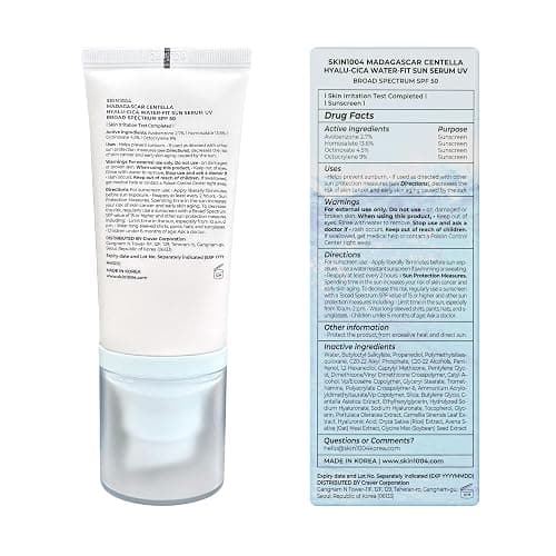 SKIN1004 Centella Hyalu-Cica Water-Fit Sun Serum UV, Korean Sunscreen SPF 50, Centella Sunscreen, Travel Essentials, Sunscreen with Hyaluronic Acid, No White Cast, Korean Skin Care, 1.69 fl.oz / 50ml thumbnail 9