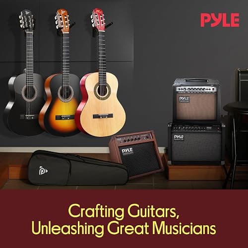 Pyle 30-Inch Beginner Acoustic Guitar Kit, 6-String Classical Style Travel Guitar for Kids & Adults - Includes Shoulder Strap, Strings, Picks, Tuning Pitch Pipe & Storage Gig Bag - Handcrafted Wood thumbnail 6