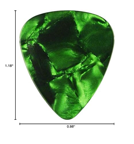 Celluloid Green Pearl Guitar Or Bass Pick - 1.5 mm Ultra Heavy Gauge - 351 Shape - 3 Pack - 1.5mm - 3 Pack - Green Pearl thumbnail 4